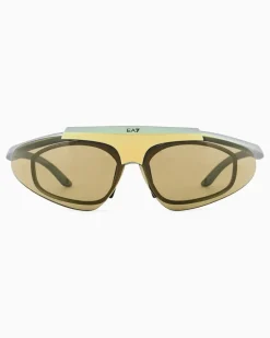 Sportsonnenbrille mit hochklappbaren Gläsern