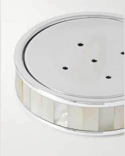 Stainless Steel, Mother-of-Pearl And Chrome-Plated Soap Tray White