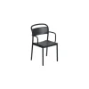 Stapelbarer Sessel Linear - Schwarz - Stahl - Designer Thomas Bentzen