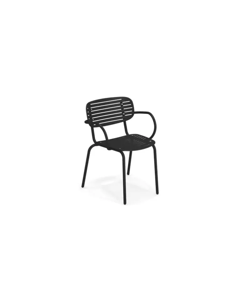 Stapelbarer Sessel Mom - Schwarz - gefirnister Stahl - Designer Florent Coirier
