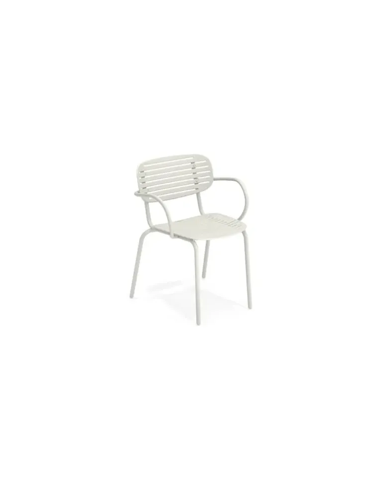 Stapelbarer Sessel Mom - Weiß - gefirnister Stahl - Designer Florent Coirier