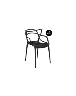 Stapelbarer Stuhl Masters - Schwarz - Recyceltes thermoplast. Technopolymer - Designer Philippe STARCK with Eugeni QUITLLET