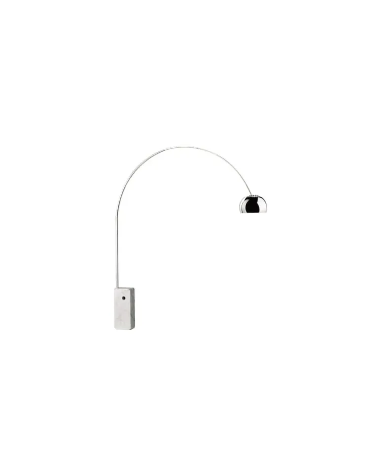 Stehleuchte Arco - Metall - Carrara-Marmor - Designer Achille Castiglioni