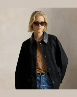 Steppjacke aus Baumwolltwill Black
