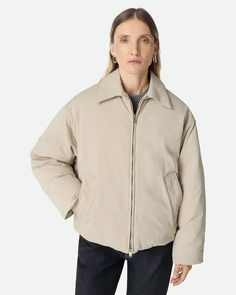 Steppjacke aus technischem Nylon-Grau - Damen
