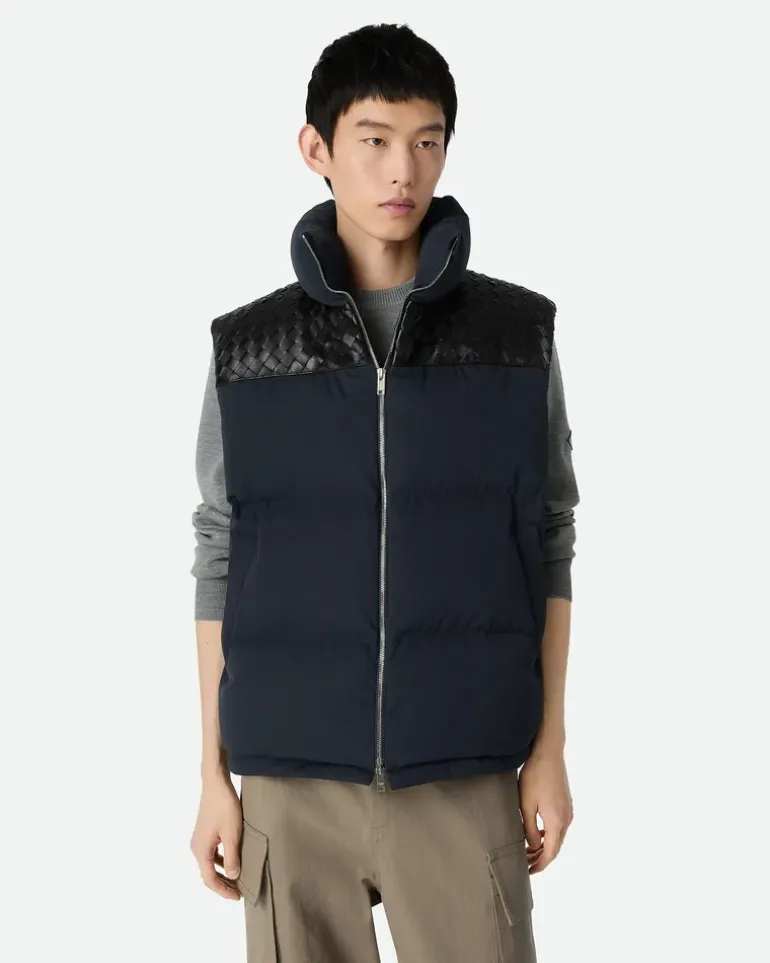Steppweste aus technischem Nylon-Blau - Herren