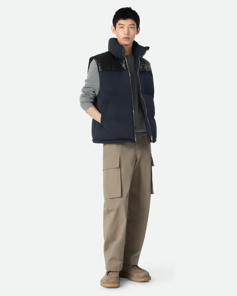 Steppweste aus technischem Nylon-Blau - Herren