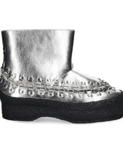 Stiefeletten im Metallic-Look - Silber