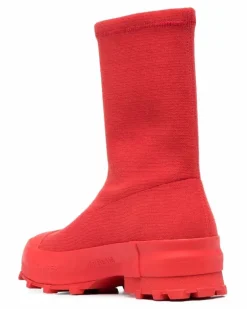 Stiefel mit Profilsohle - Rot