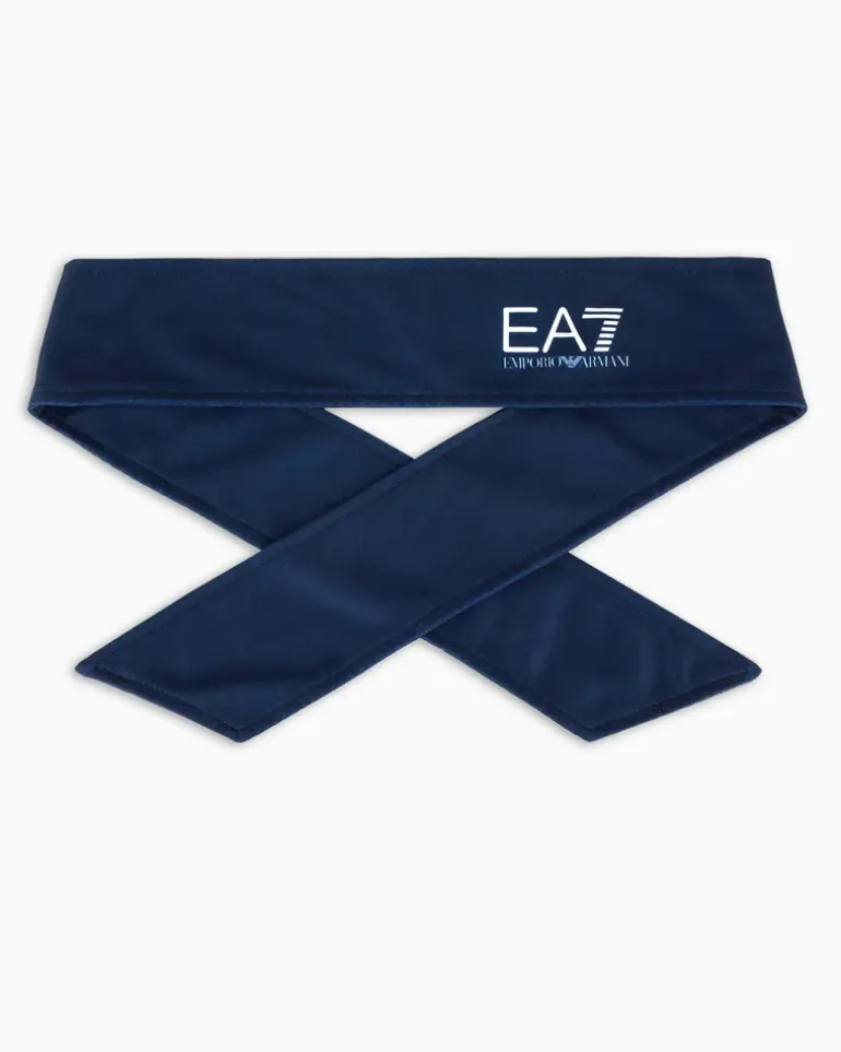Stirnband aus Baumwollmischung für Tennis Headband Blau