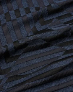 Stola aus Seide und Schurwolle in Jacquard-Verarbeitung Blau