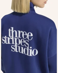 3-Streifen Studio Track Top blau
