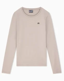 Stretchjersey Langarmshirt aus Baumwolle Core Lady Grau