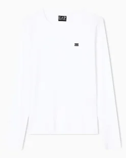 Stretchjersey Langarmshirt aus Baumwolle Core Lady Weiß