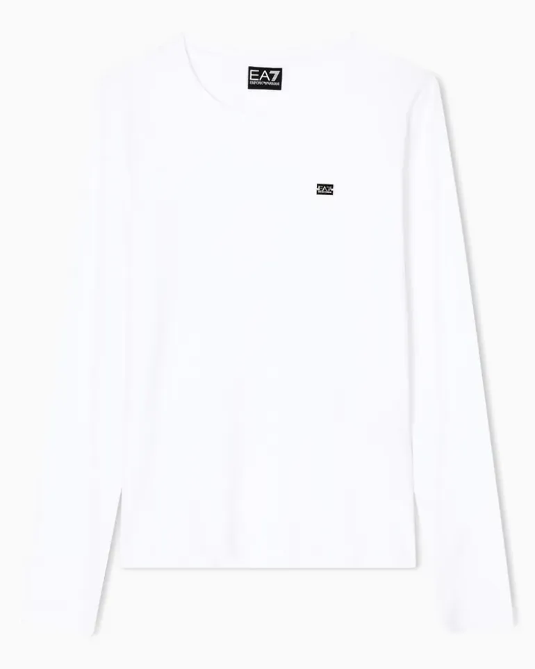 Stretchjersey Langarmshirt aus Baumwolle Core Lady Weiß