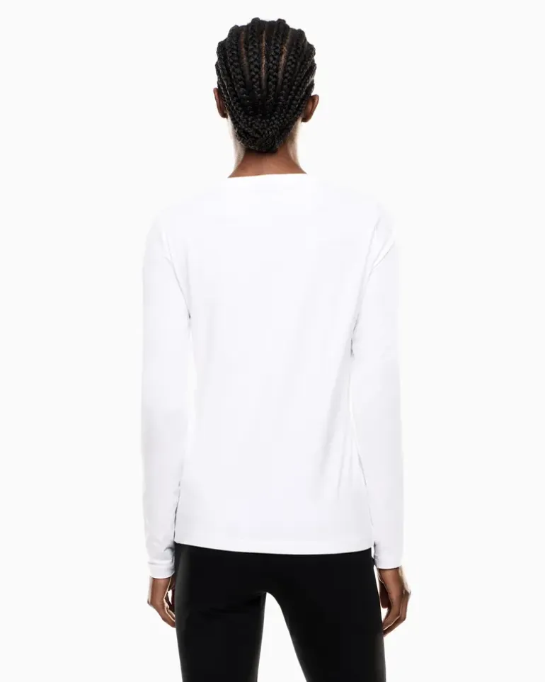 Stretchjersey Langarmshirt aus Baumwolle Core Lady Weiß