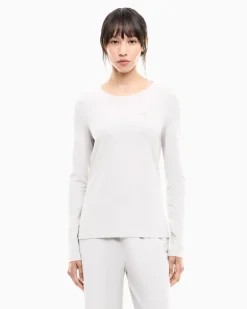 Stretchjersey Langarmshirt aus Baumwolle Core Lady Grau