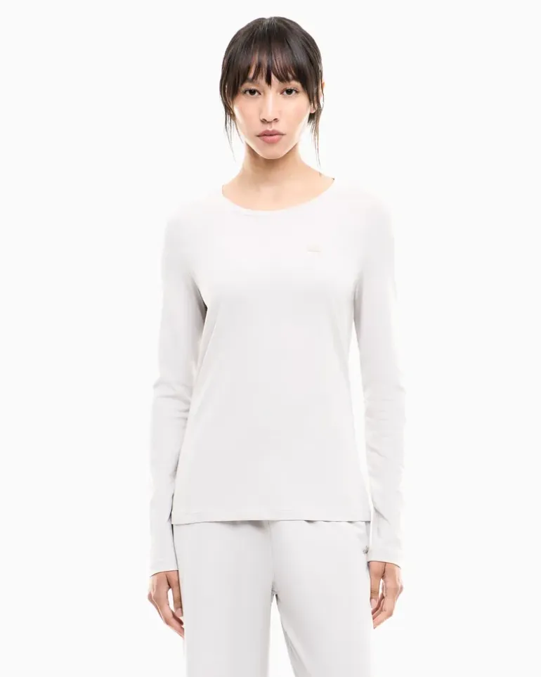 Stretchjersey Langarmshirt aus Baumwolle Core Lady Grau
