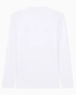 Stretchjersey Langarmshirt mit Schildlogo Premium Shield Weiß