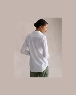 Stretch-Slim-Fit Fil-à-Fil-Baumwollhemd White