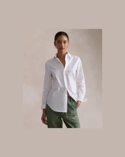 Stretch-Slim-Fit Fil-à-Fil-Baumwollhemd White