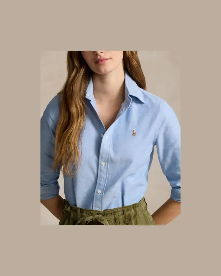 Stretch-Slim-Fit Oxfordhemd Blue
