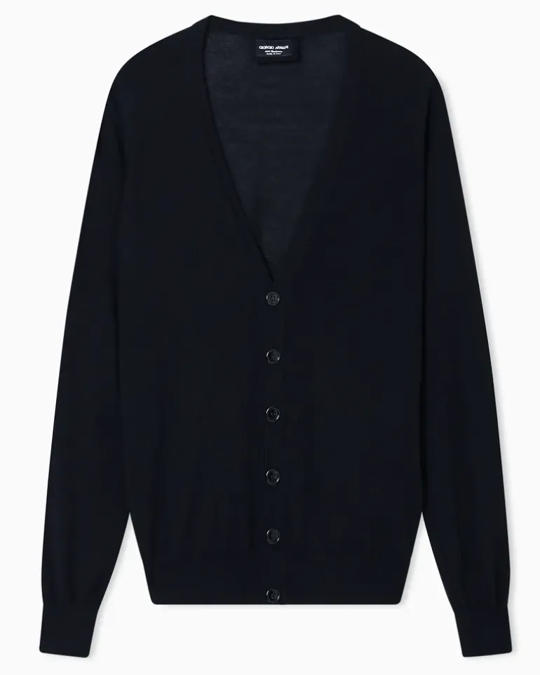 Strickjacke mit Knöpfen aus Kaschmir Schwarz