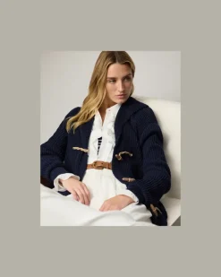 Strickjacke mit Schalkragen Blue