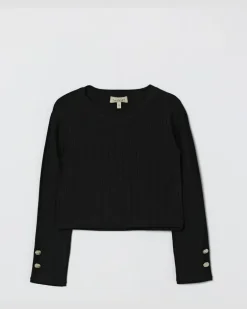Strickoberteil aus Viskosemischung Schwarz