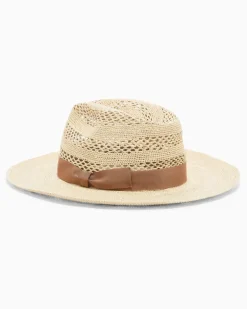 Strohhut mit Lochmuster Beige