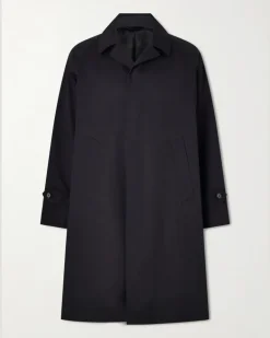 Structured Cotton-Blend Coat Black