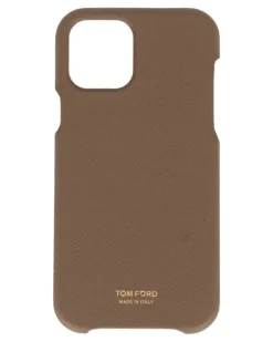 Strukturierte Handyhülle mit Logo-Print - Braun