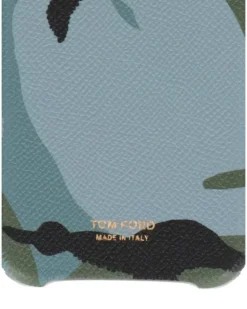 Strukturierte Handyhülle mit Camouflage-Print - Blau