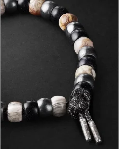 St Tropez Forte Beads White Gold Multi-Stone Bracelet Gray