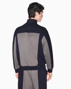 Sweatjacke im Regular Fit aus Baumwollmix mit Reißverschluss Marineblau