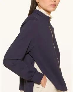 Sweatjacke Mit Glitzergarn blau Dunkelblau