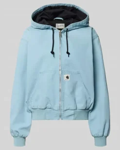 Sweatjacke mit Kapuze und Känguru-Tasche Hellblau