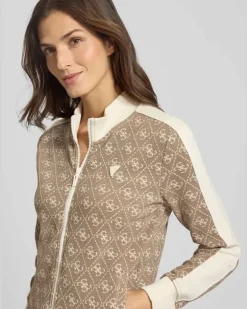 Sweatjacke mit Reißverschluss Taupe