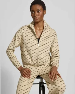 Sweatjacke mit Reißverschluss Beige