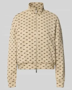 Sweatjacke mit Reißverschluss Beige