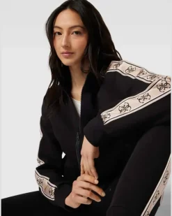 Sweatjacke mit Stehkragen Modell 'BRITNEY Black
