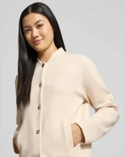 Sweatjacke mit Stehkragen Modell 'Tobina Beige