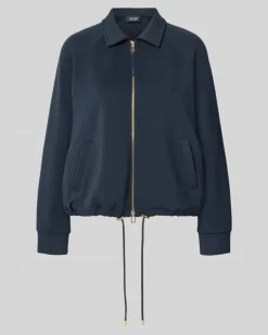 Sweatjacke mit Zweiwege-Reißverschluss Modell 'Taimi Dunkelblau