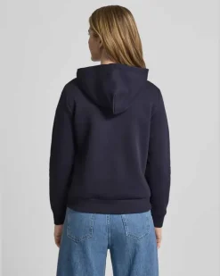 Sweatjacke mit Zweiwege-Reißverschluss und Label-Stitching Marine