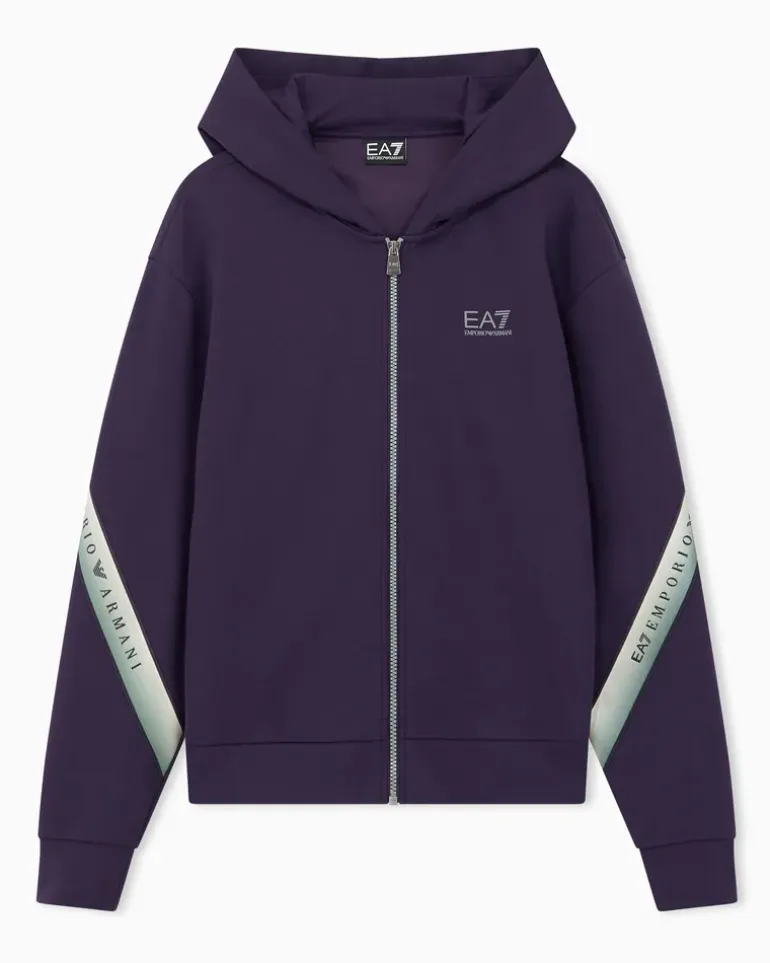 Sweatjacke Natural Ventus 7 mit Kapuze und Reißverschluss Violett