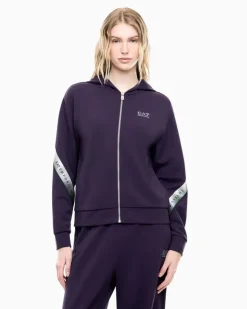 Sweatjacke Natural Ventus 7 mit Kapuze und Reißverschluss Violett