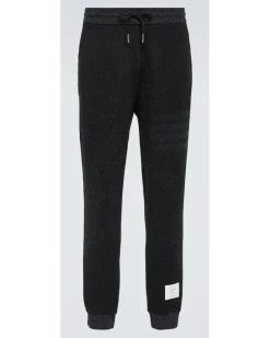 Sweatpants 4-Bar aus Baumwolle und Seide Schwarz