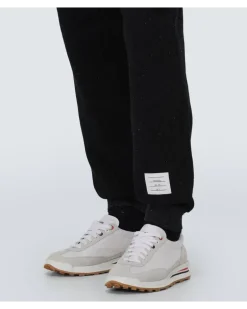 Sweatpants 4-Bar aus Baumwolle und Seide Schwarz