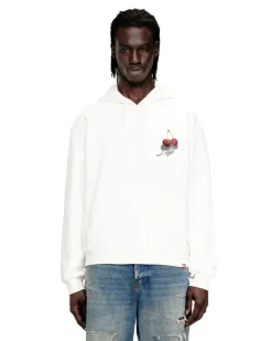 Sweatshirt aus Baumwolle mit Kirschendruck - Sweatshirts - Unisex - Weiss