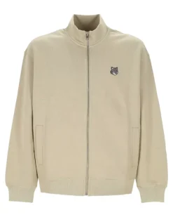 Sweatshirtjacke mit Fuchs-Patch - Nude